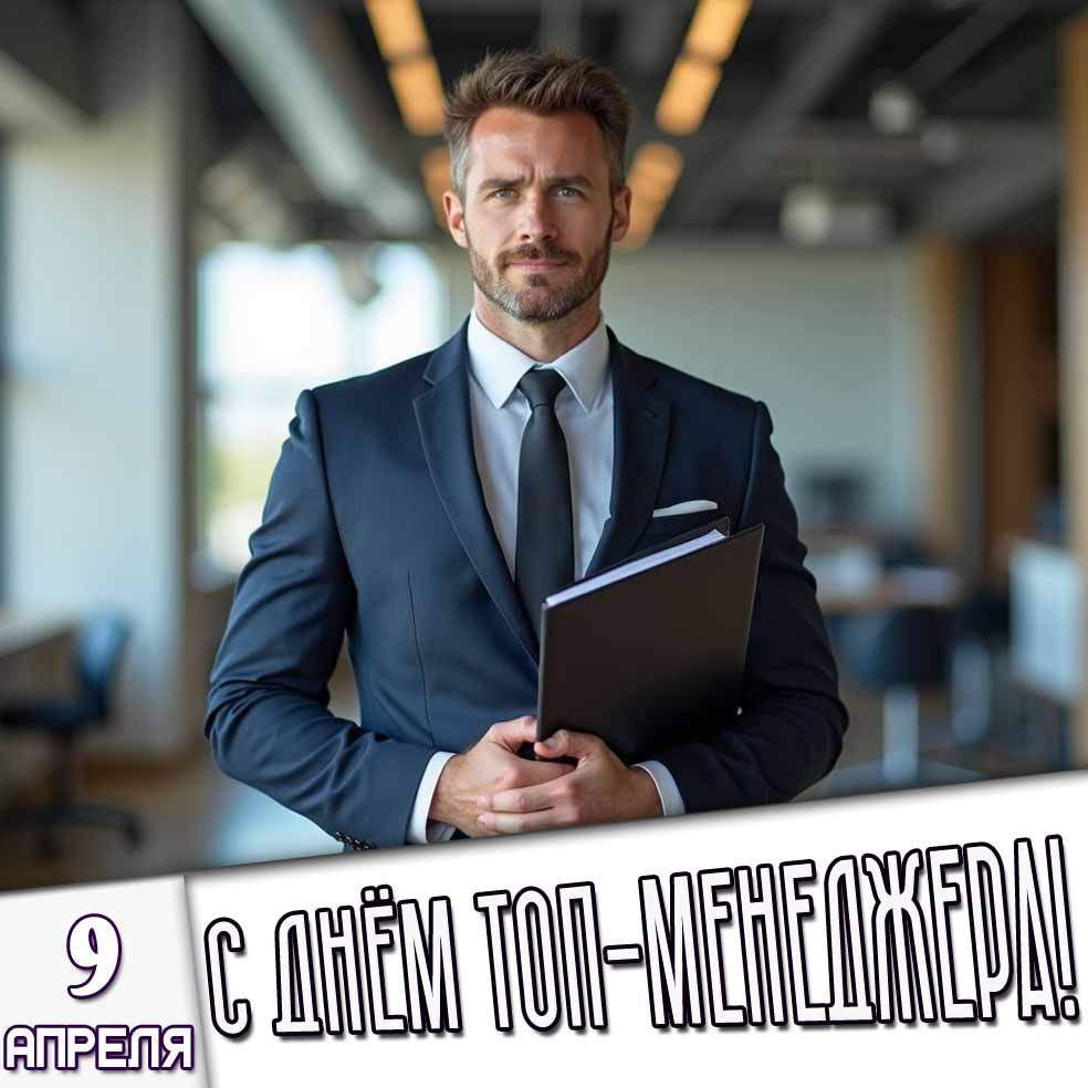 Картинка 9 апреля - с днём топ-менеджера!