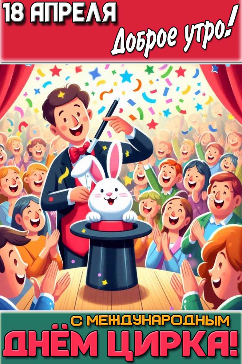 Картинка "18 апреля доброе утро! С Международным днём цирка!"