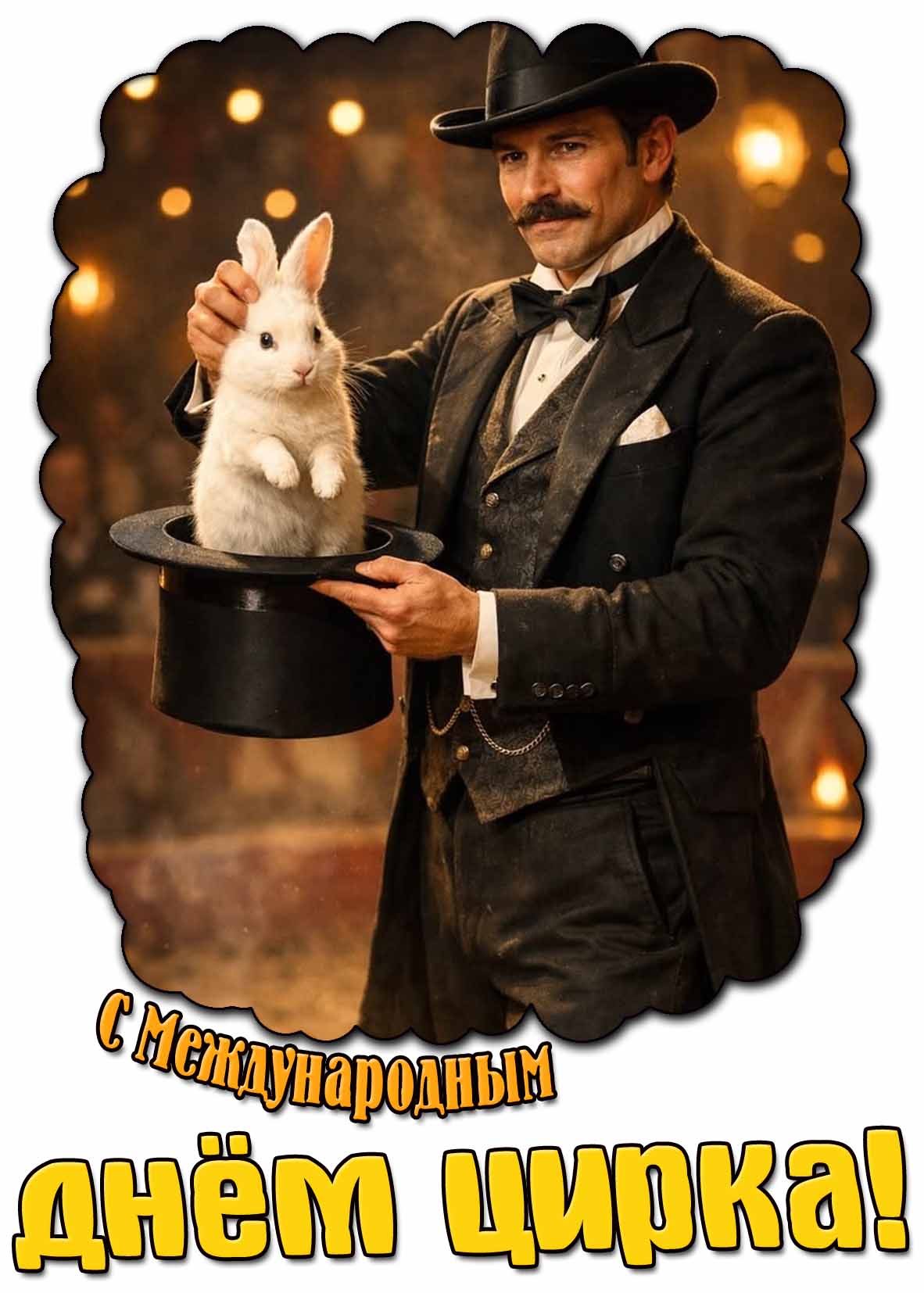 С Международным днём цирка! - красивая открытка