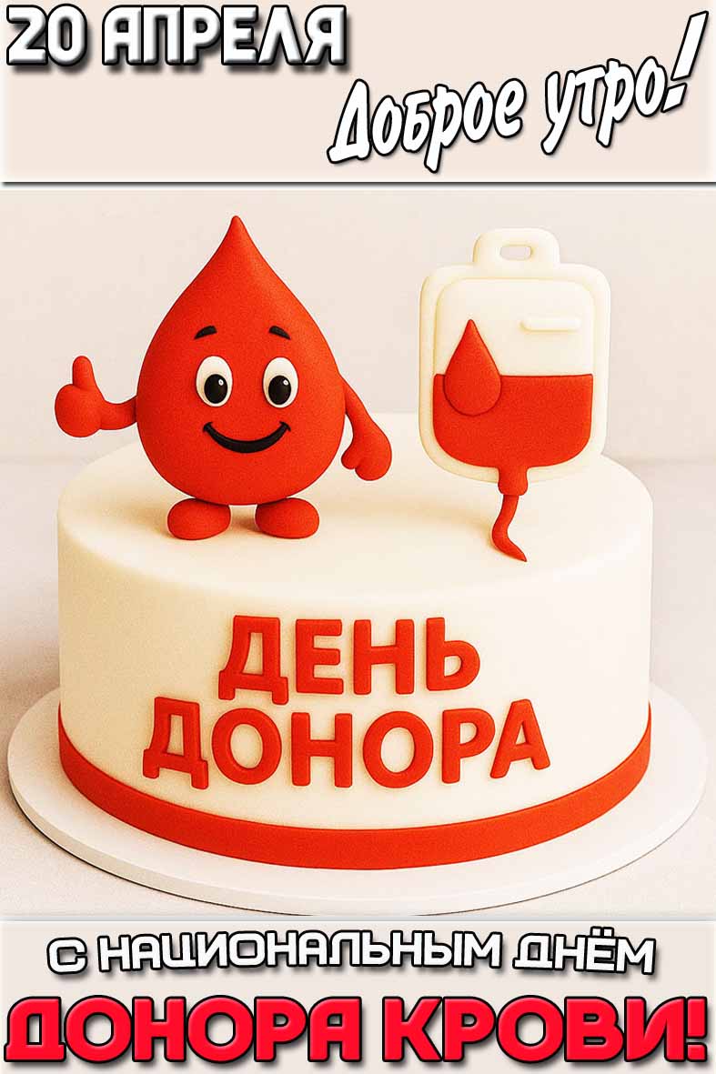 Картинка "20 апреля доброе утро! С днём донора крови!"