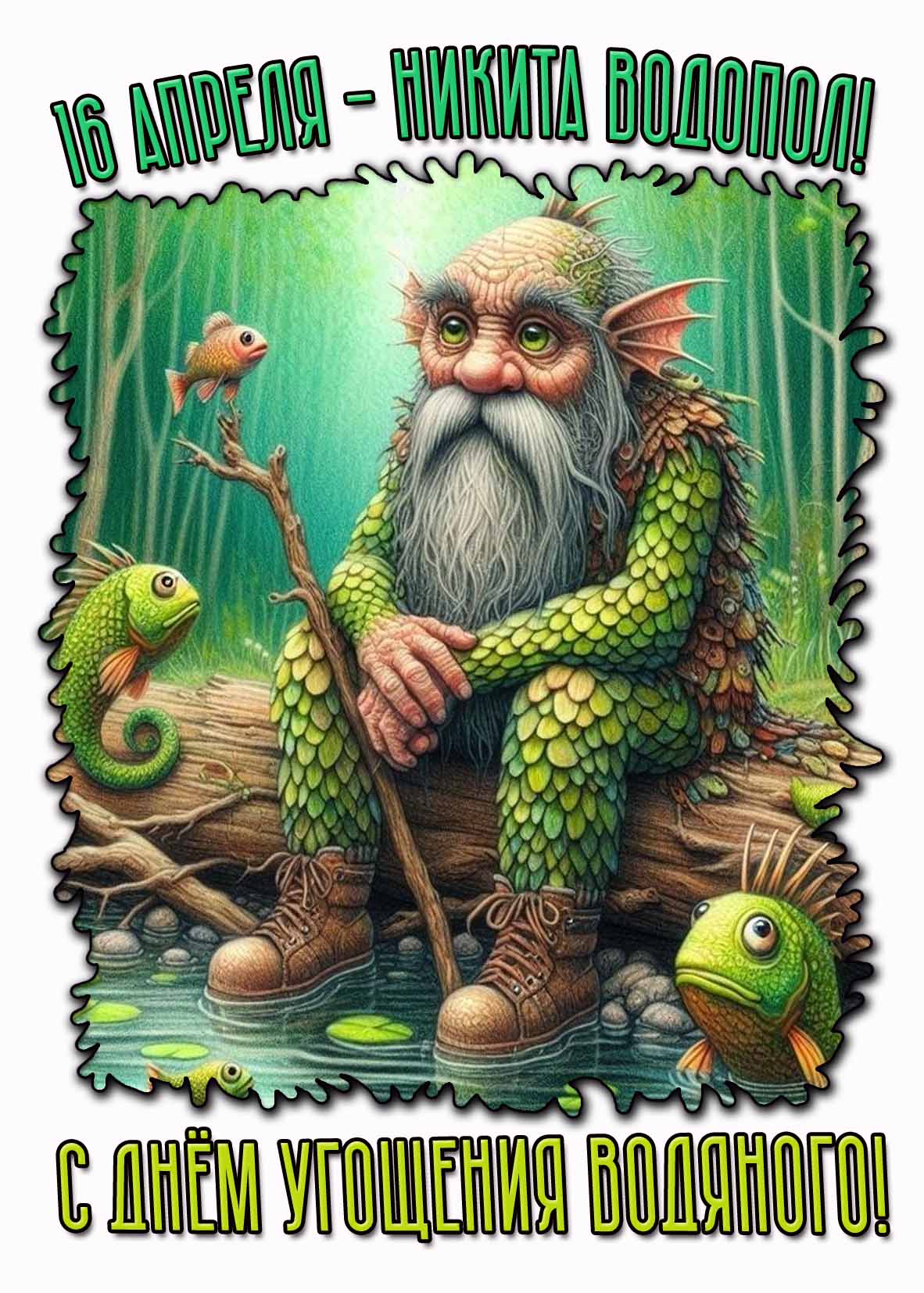 Картинка "16 апреля - Никита Водопол! С днём угощения водяного!"