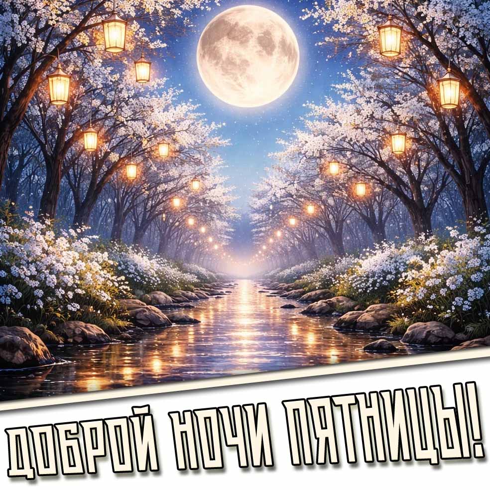 Доброй ночи пятницы! - весенняя открытка