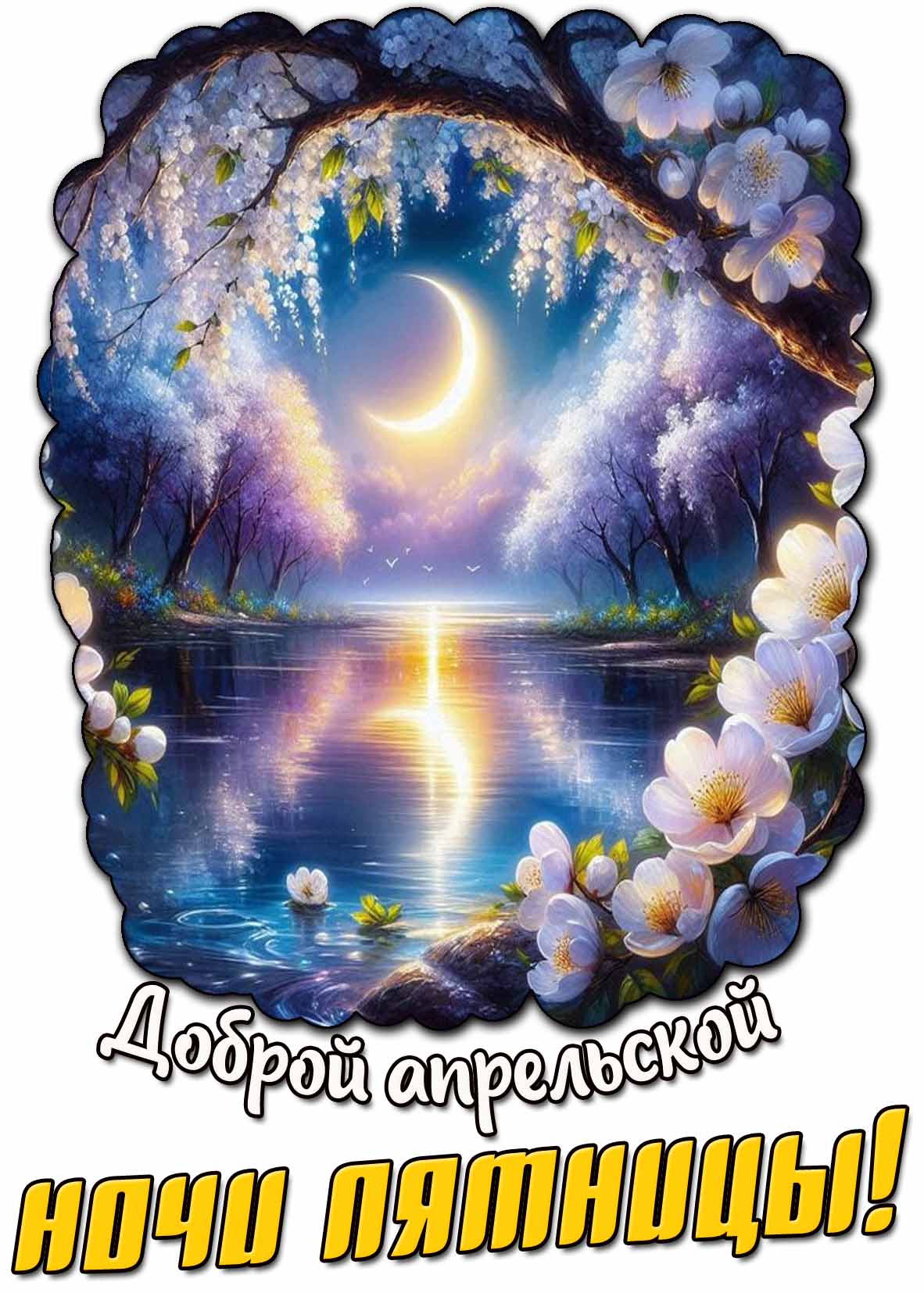 Картинка доброй апрельской ночи пятницы