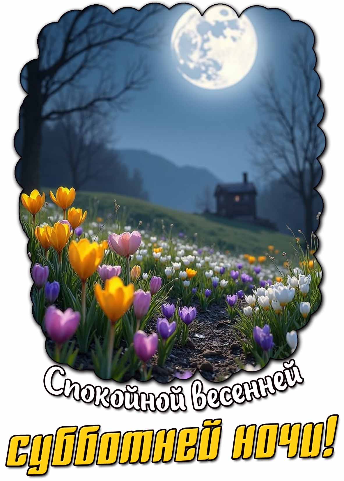 Спокойной весенней субботней ночи! - картинка с цветами