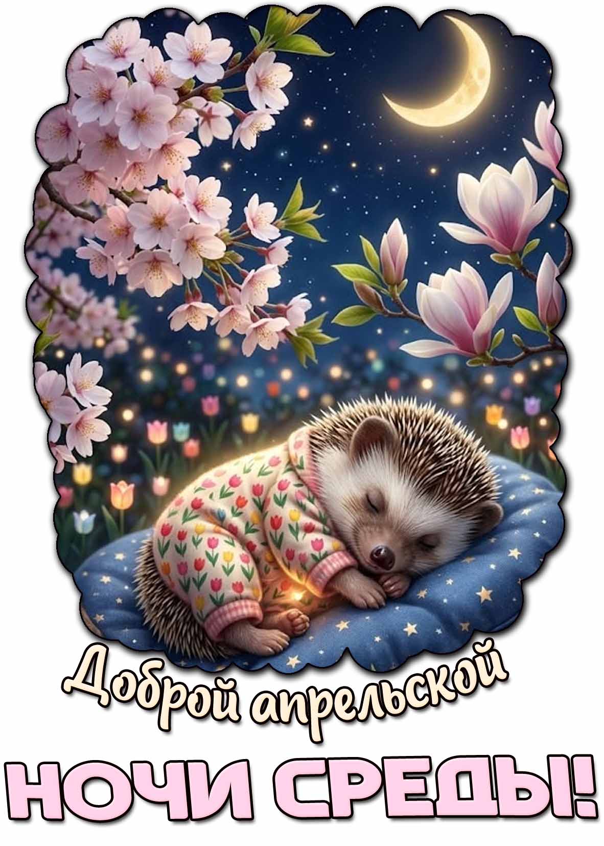 Картинка доброй апрельской ночи среды