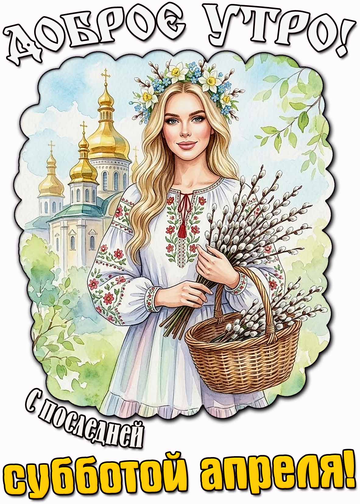 Открытка "Доброе утро! С последней субботой апреля!"