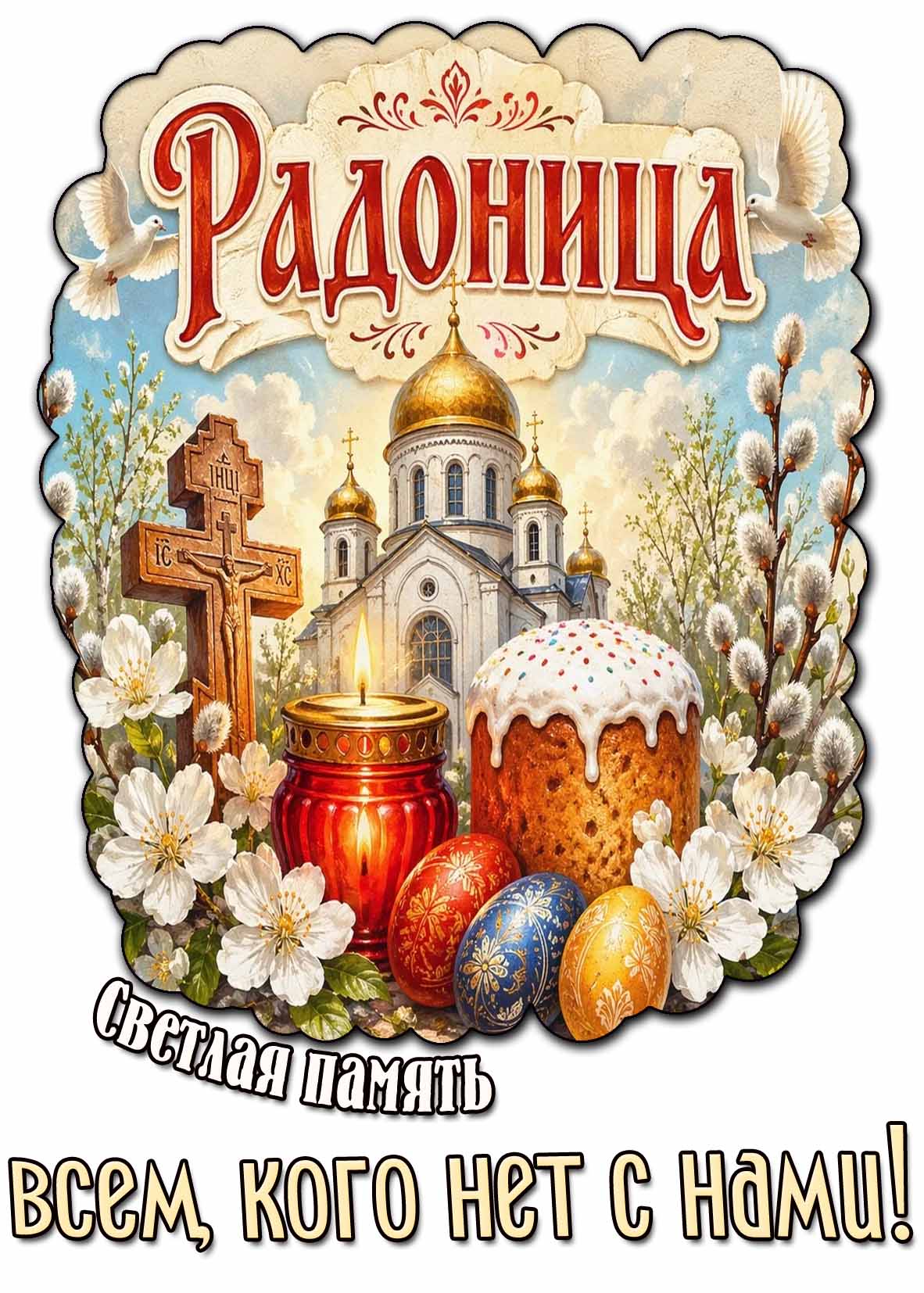 Открытка "Радоница! Светлая память, всем кого нет с нами!"