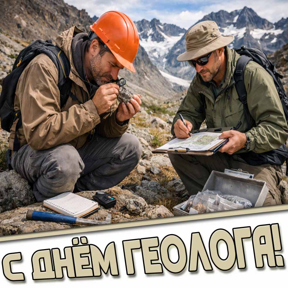 Красивая открытка с днём геолога