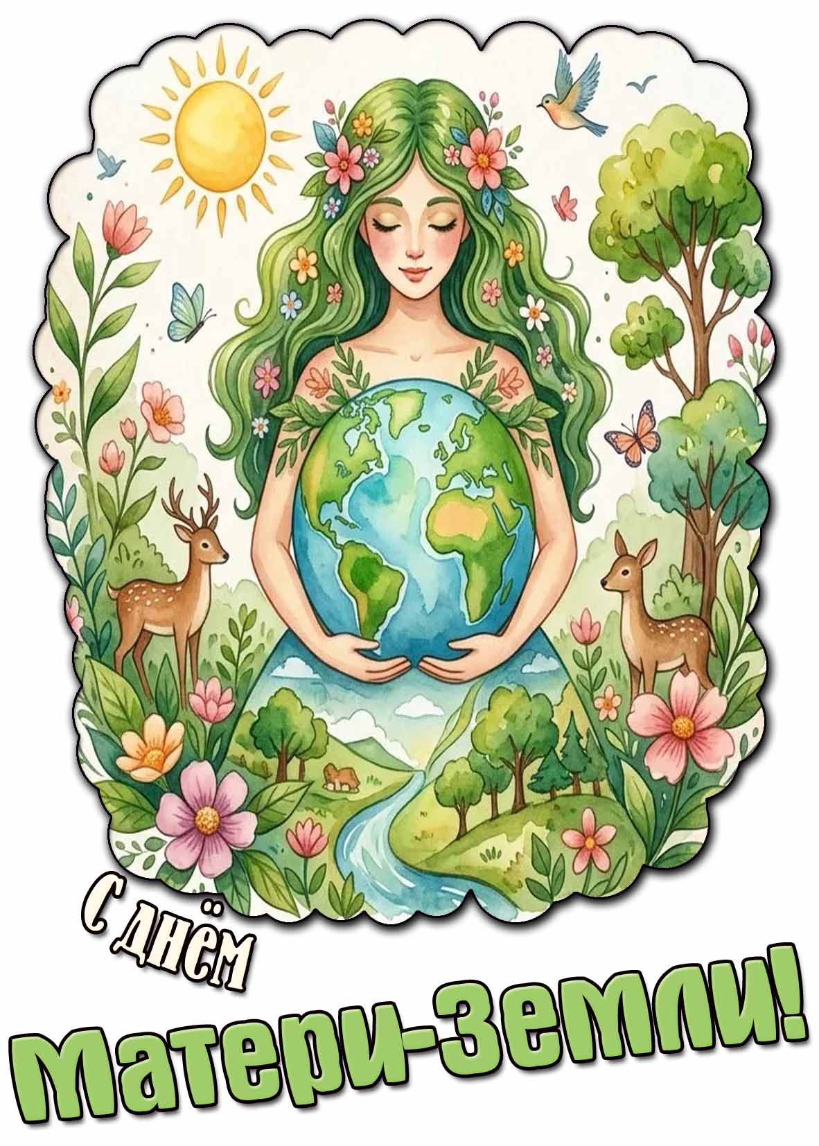 Открытка с днём Матери-Земли