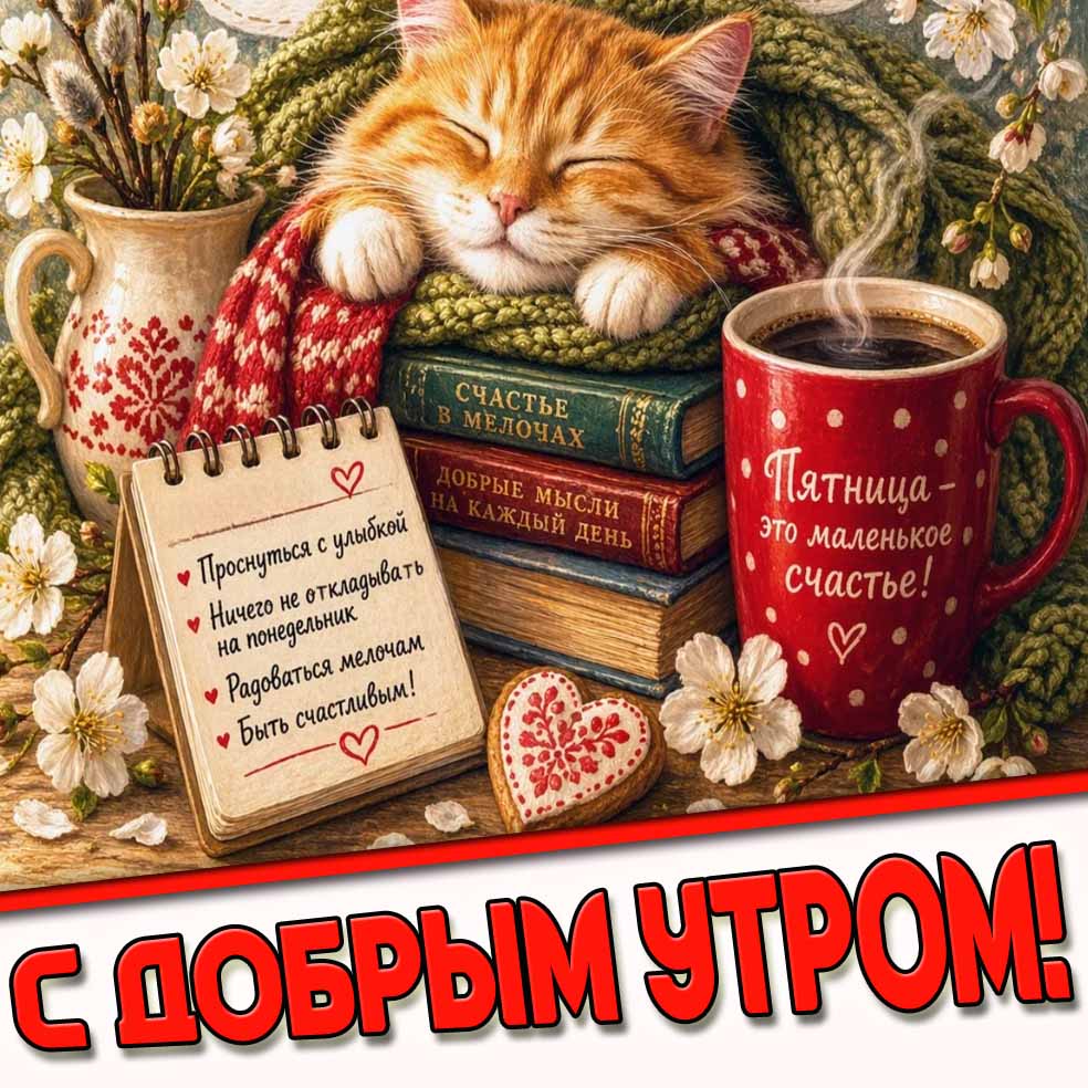 Открытка "С добрым утром! Пятница - это маленькое счастье!"