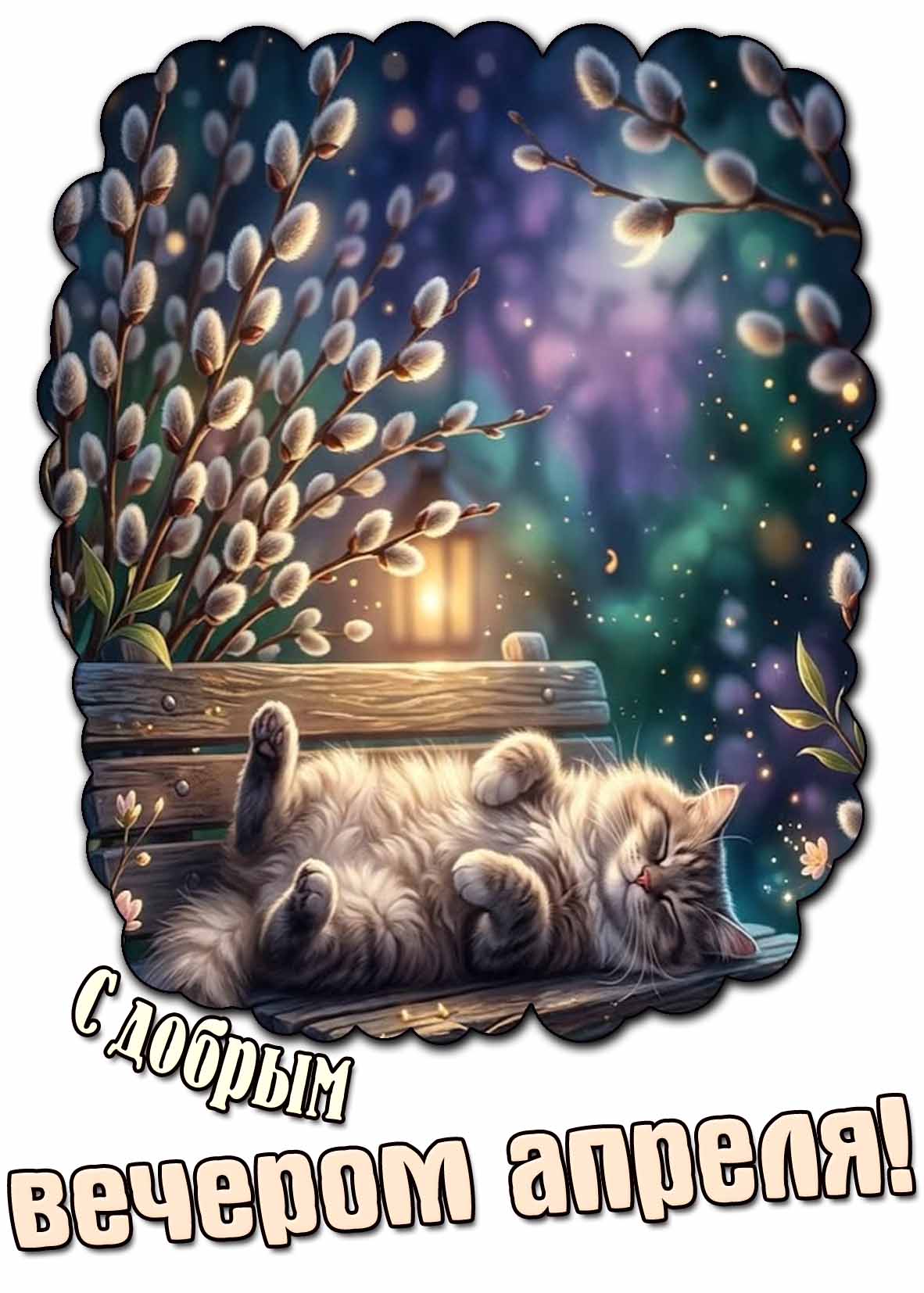 Открытка с добрым вечером апреля
