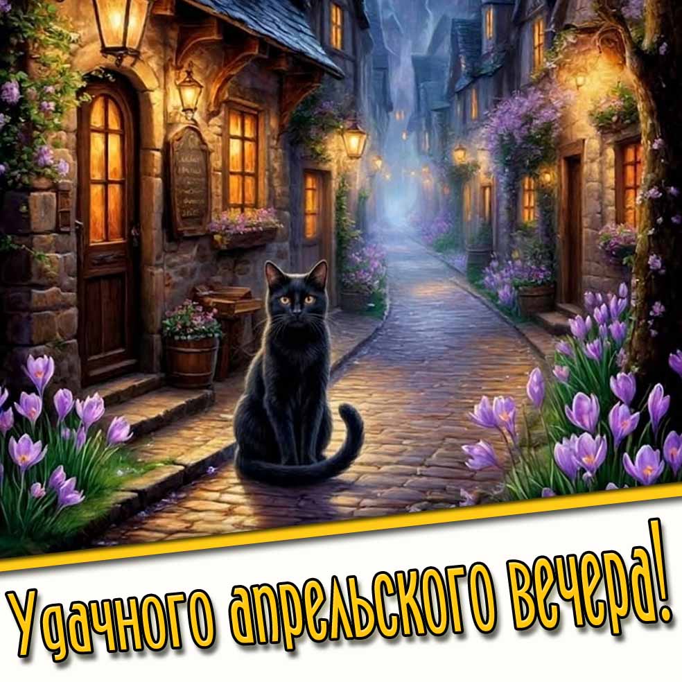 Открытка удачного апрельского вечера