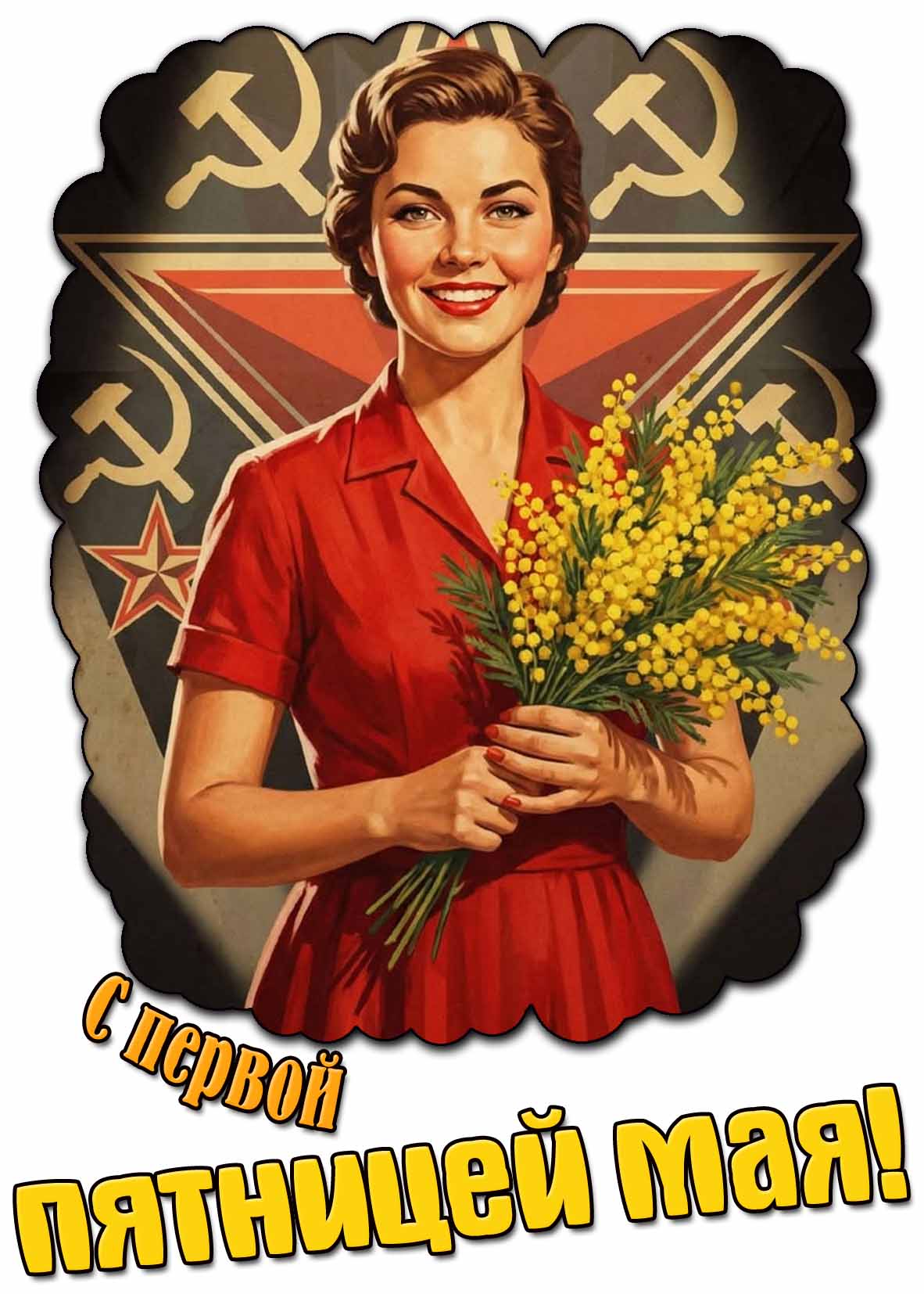 Советская открытка с первой пятницей Мая