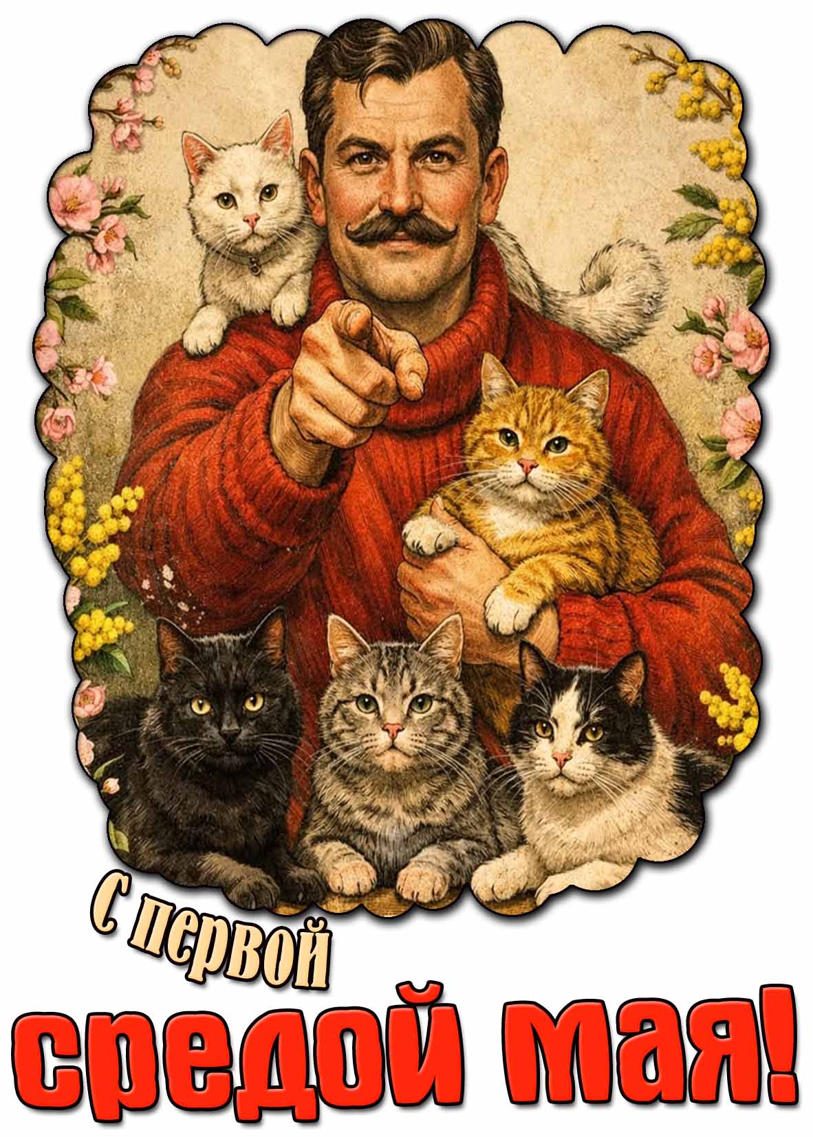 Красивая открытка с первой средой Мая