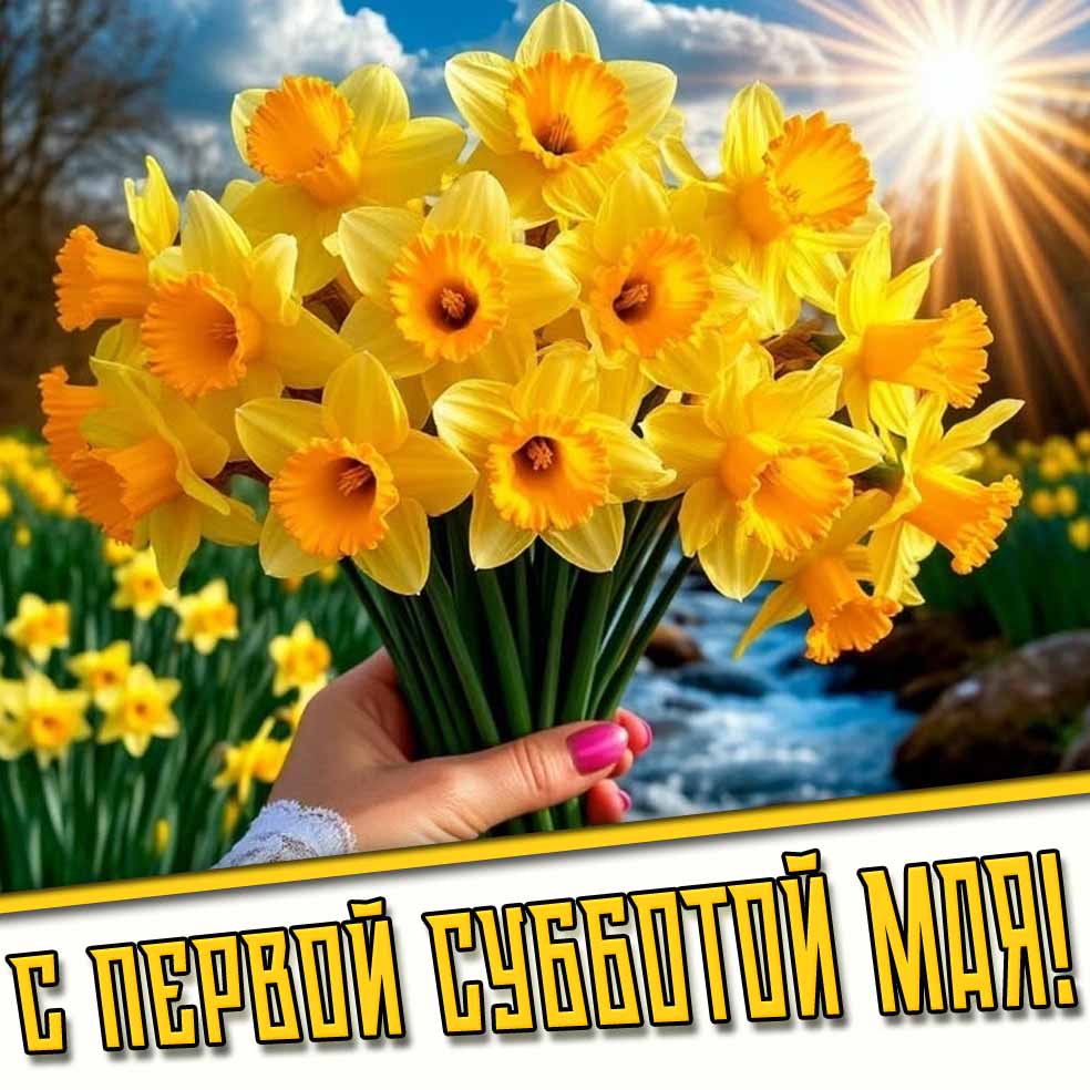 С первой субботой Мая! - картинка с цветами