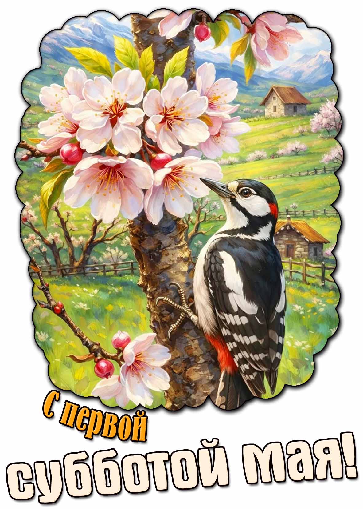 Открытка с первой субботой Мая