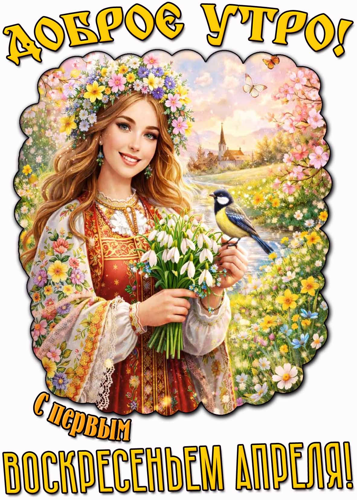 Красивая картинка "Доброе утро! С первым воскресеньем апреля!"