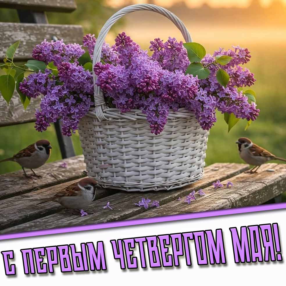 С первым четвергом Мая! - картинка с сиренью
