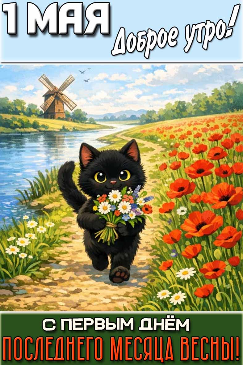 Картинка "1 мая доброе утро! С первым днём последнего месяца весны!"