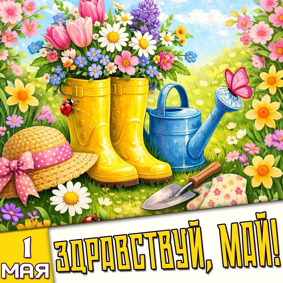 Открытка 1 мая - Здравствуй, Май!