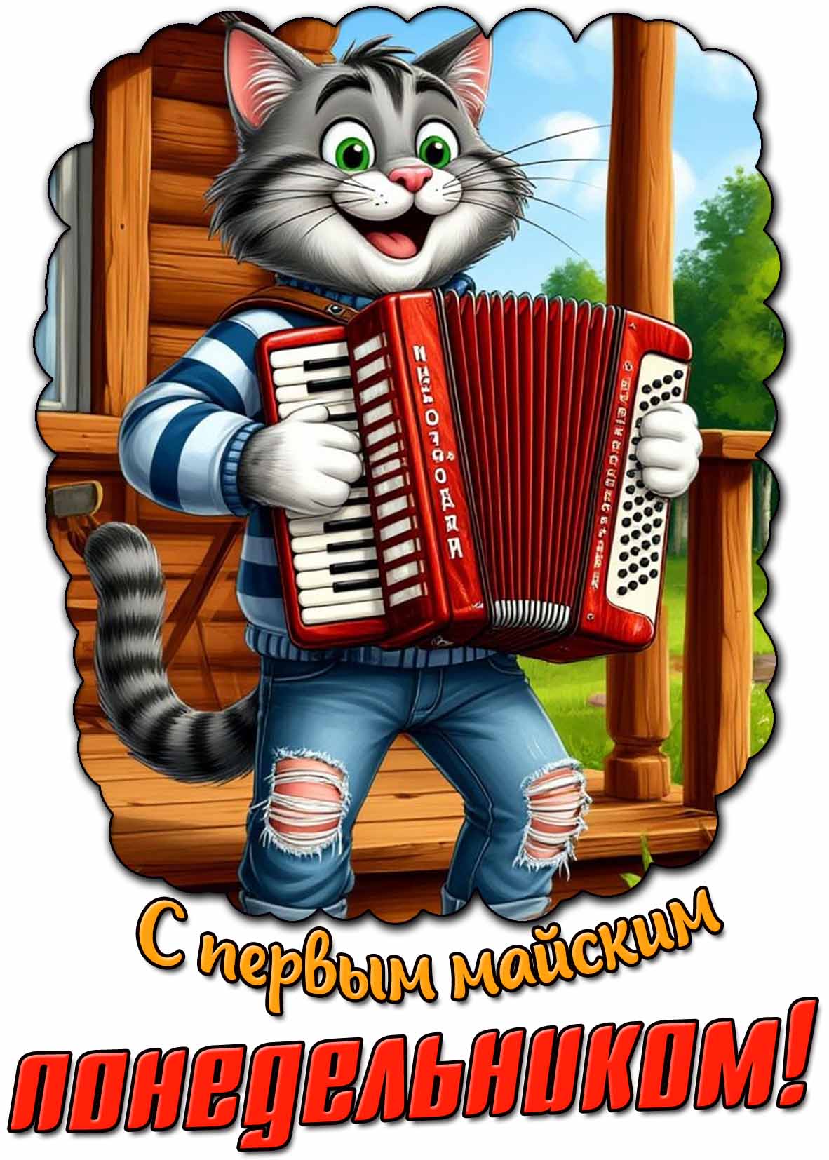 Прикольная открытка с первым майским понедельником