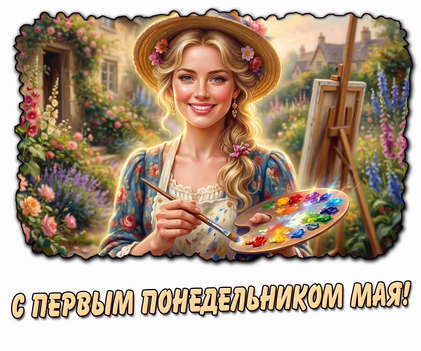 С первым понедельником мая! - картинка с красивой девушкой