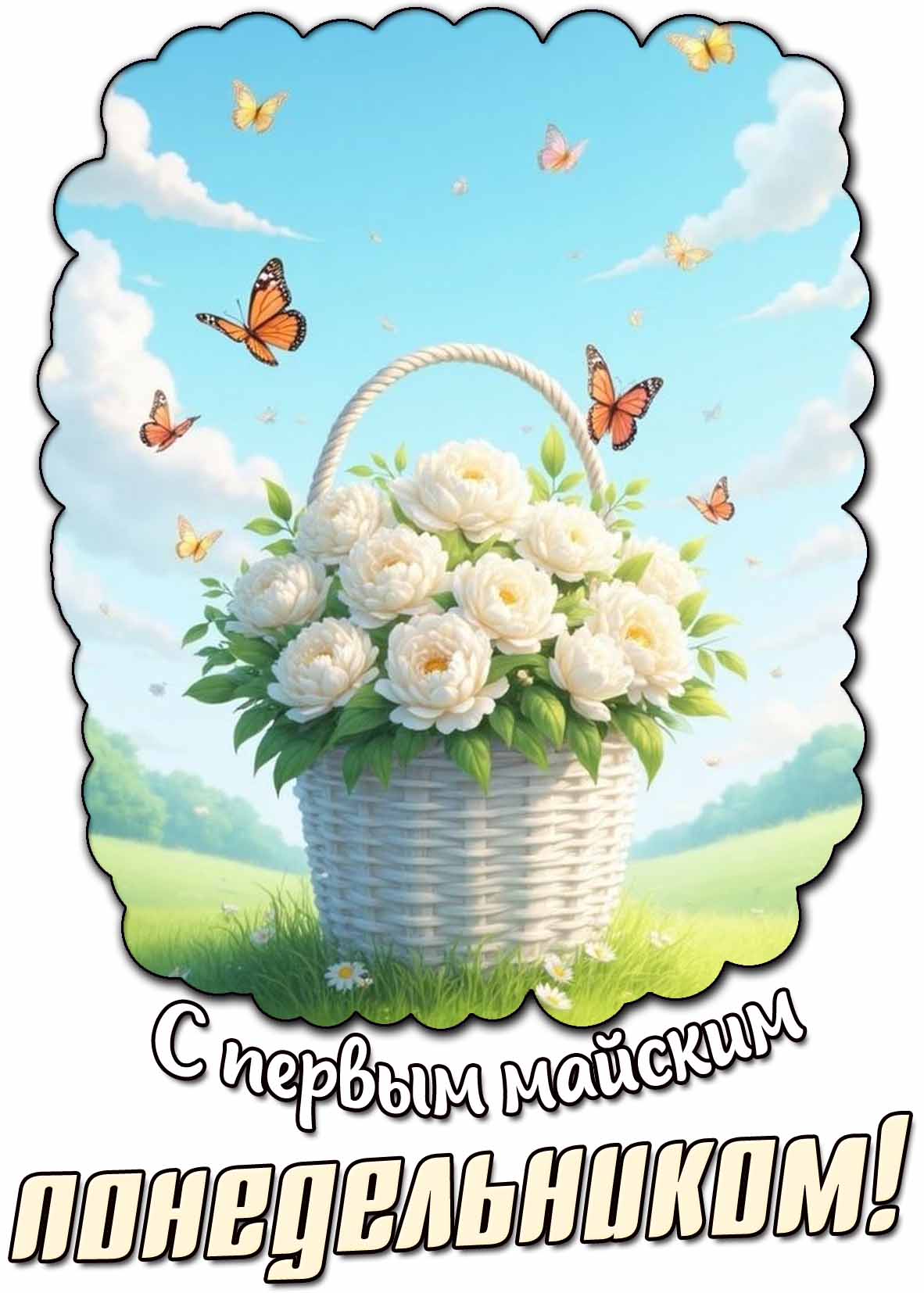 Красивая открытка с первым майским понедельником
