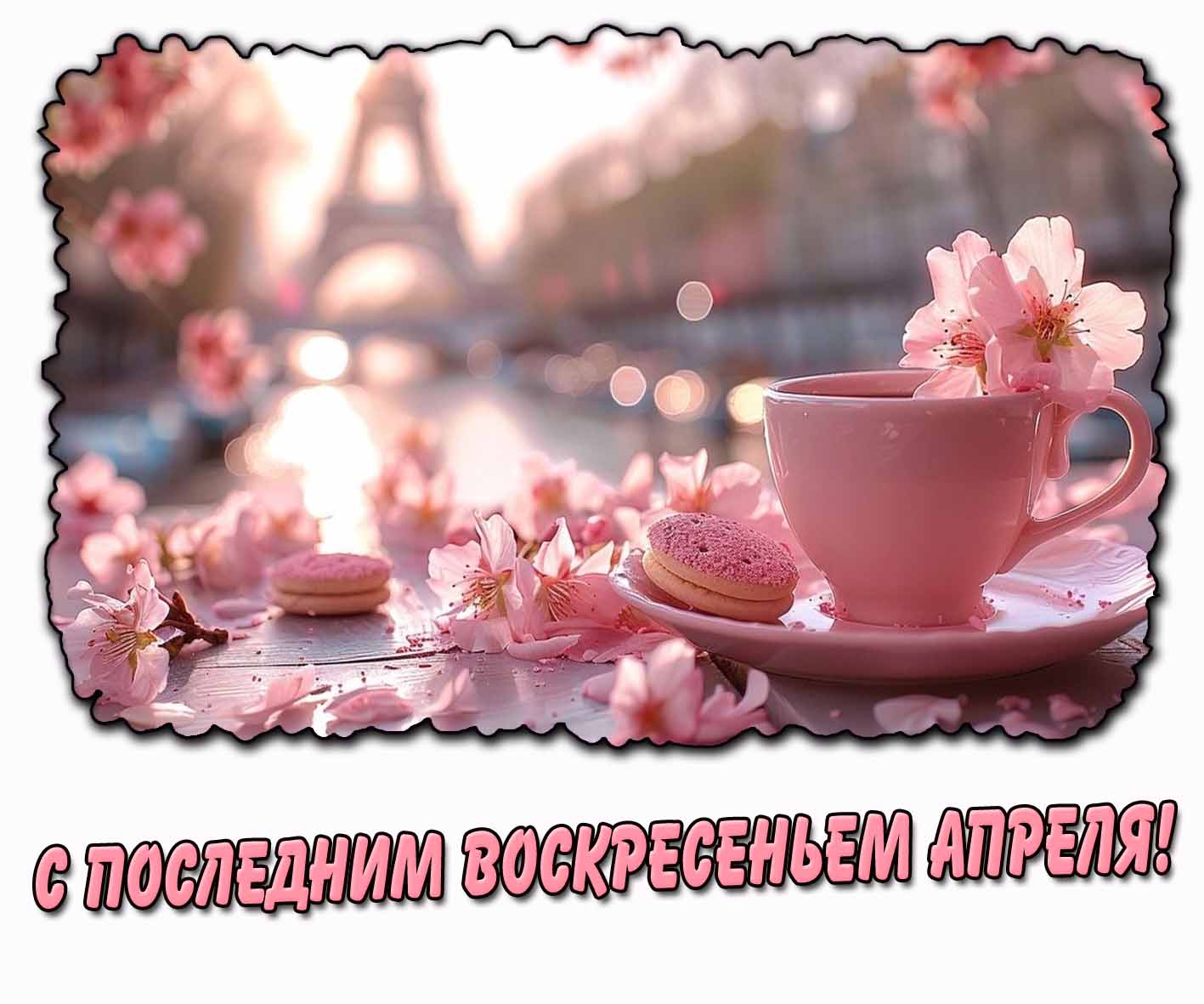 Нежная открытка с последним воскресеньем апреля