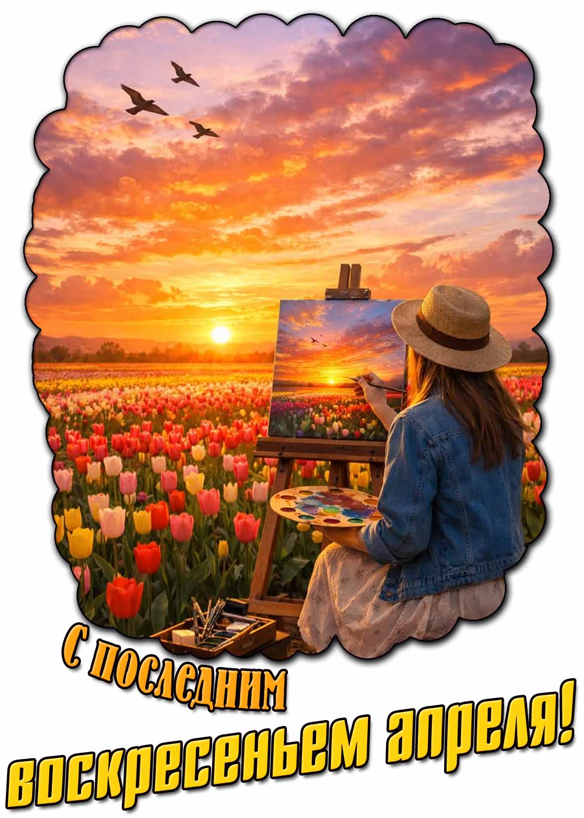 Красивая открытка с последним воскресеньем апреля