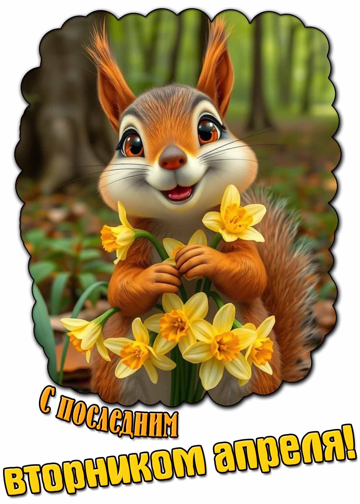 Прикольная открытка с последним вторником апреля