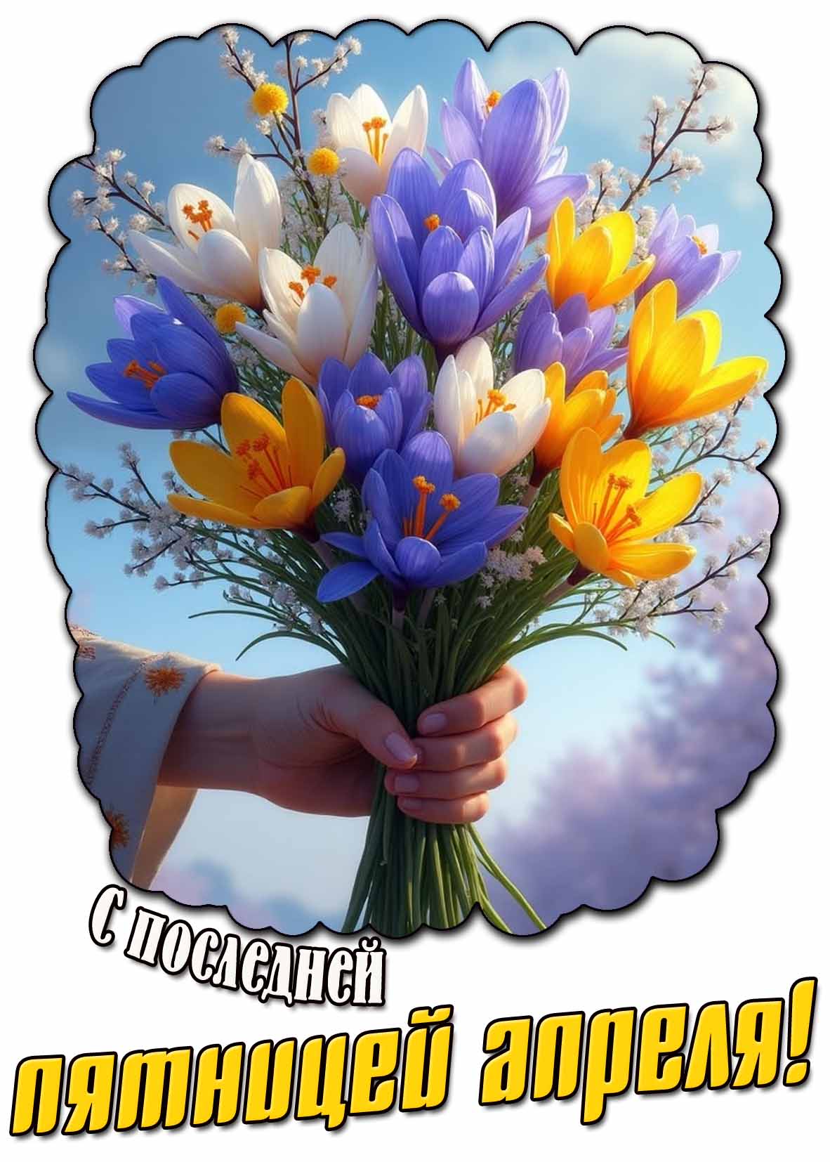 Красивая открытка с последней пятницей апреля