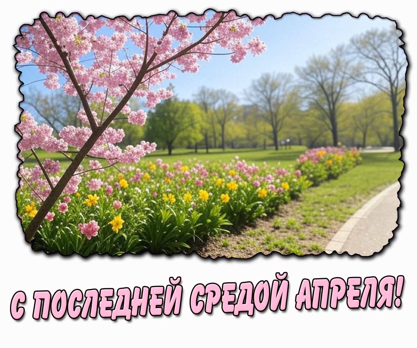 Весенняя открытка с последней средой апреля