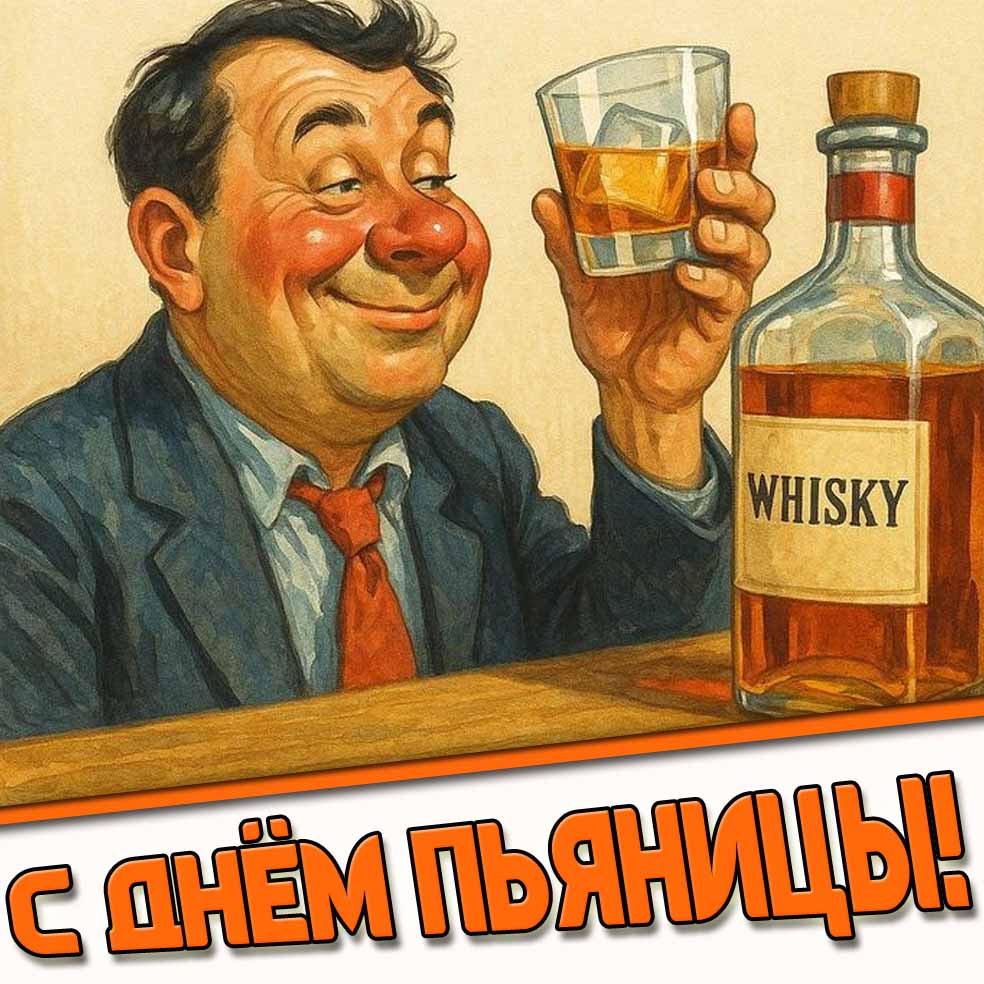 Прикольная открытка с днём пьяницы