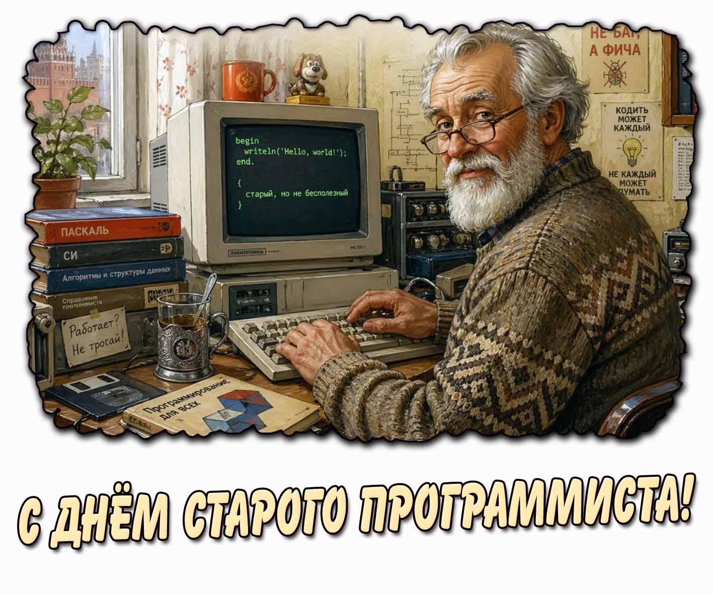 Прикольная открытка с днём старого программиста