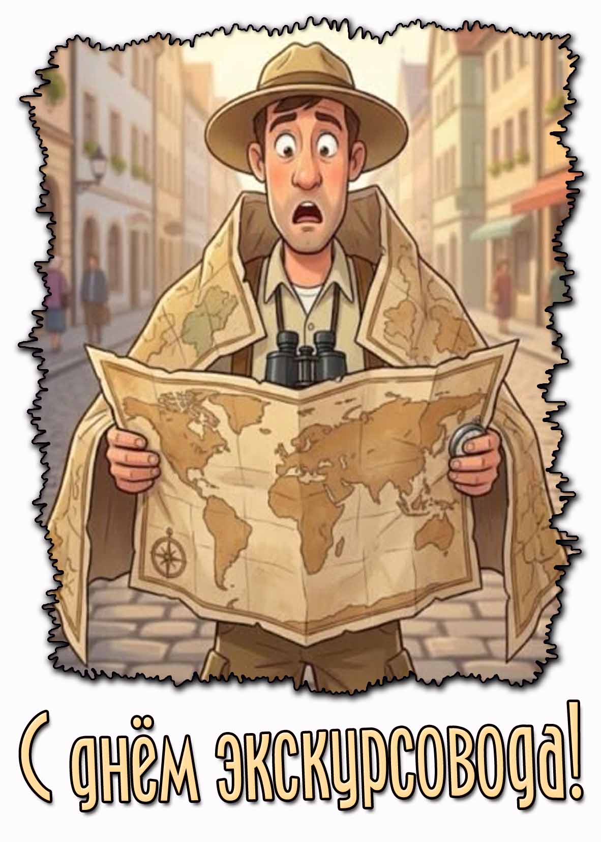 Прикольная открытка с экскурсовода