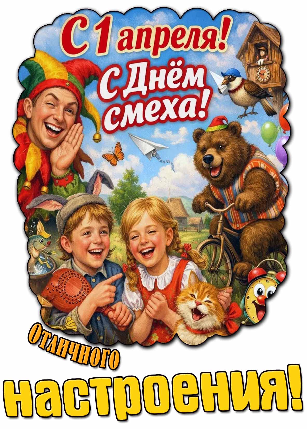 Картинка "С 1 апреля! С днём смеха! Отличного настроения!"