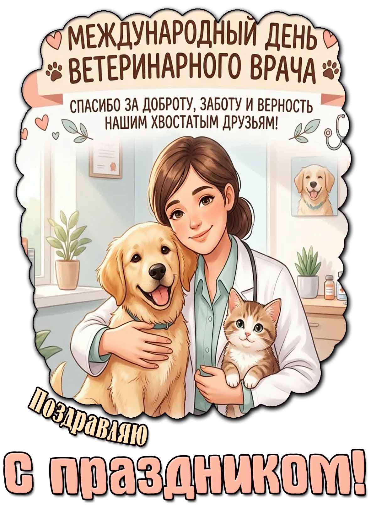 С днём ветеринарного врача! - открытка с поздравлениями
