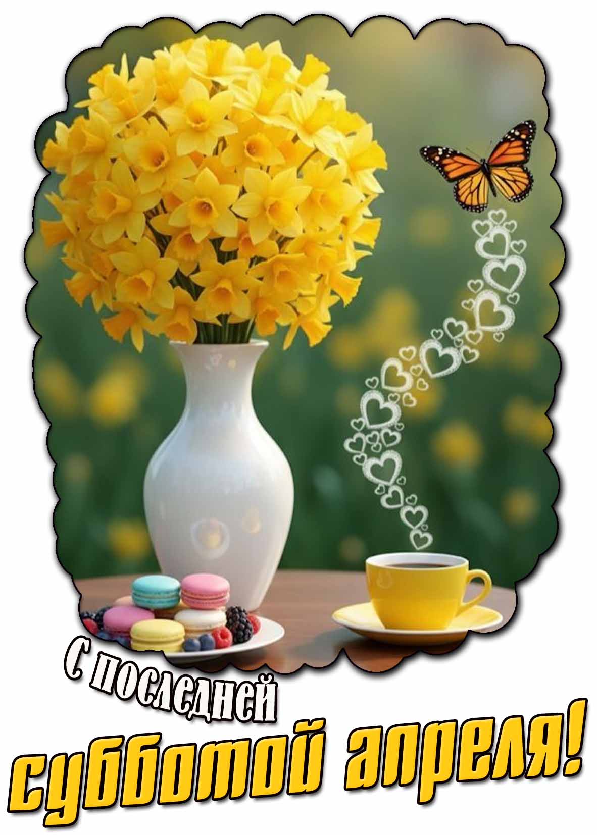 Красивая открытка с последней субботой апреля