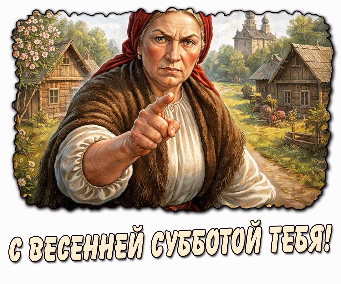 С весенней субботой тебя! - прикольная открытка