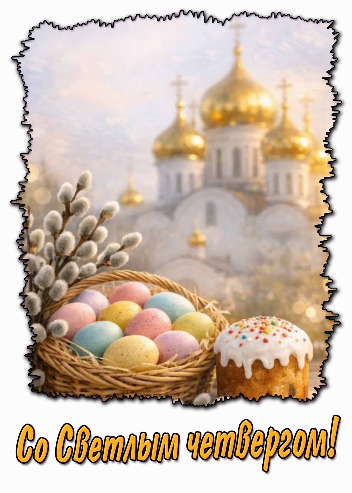 Со светлым четвергом! - красивая открытка