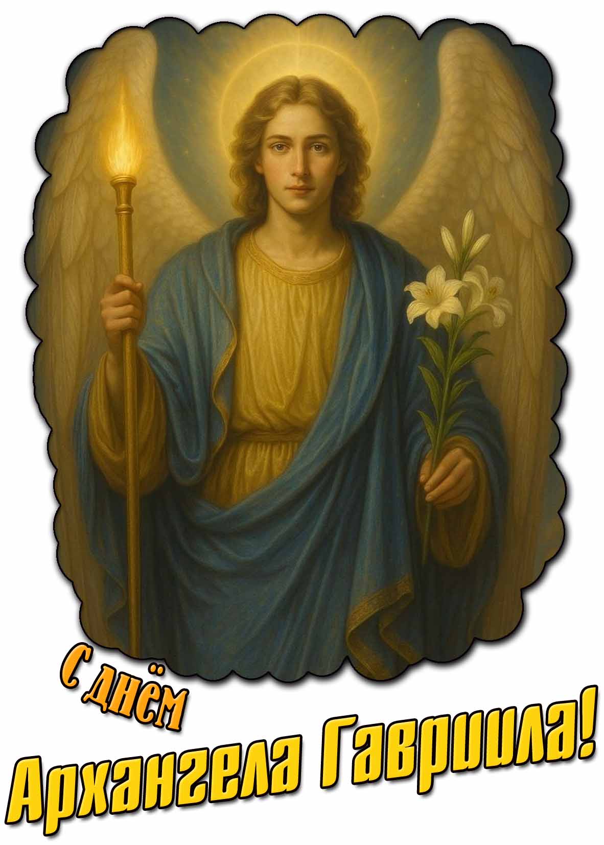С днём архангела Гавриила! - красивая открытка