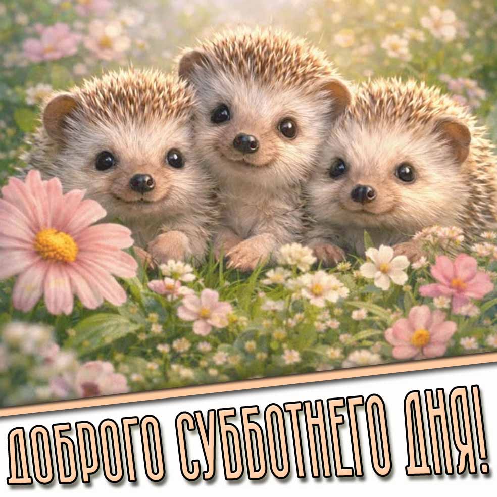 Доброго субботнего дня! - картинка с ёжиками