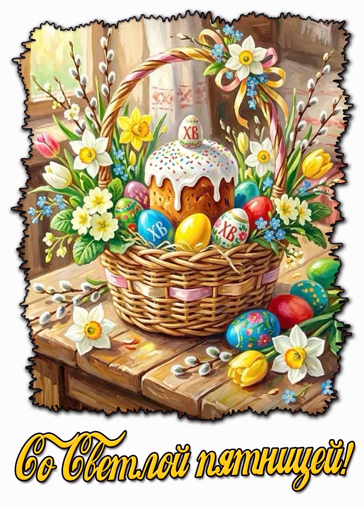 Со Светлой пятницей! - Пасхальная открытка