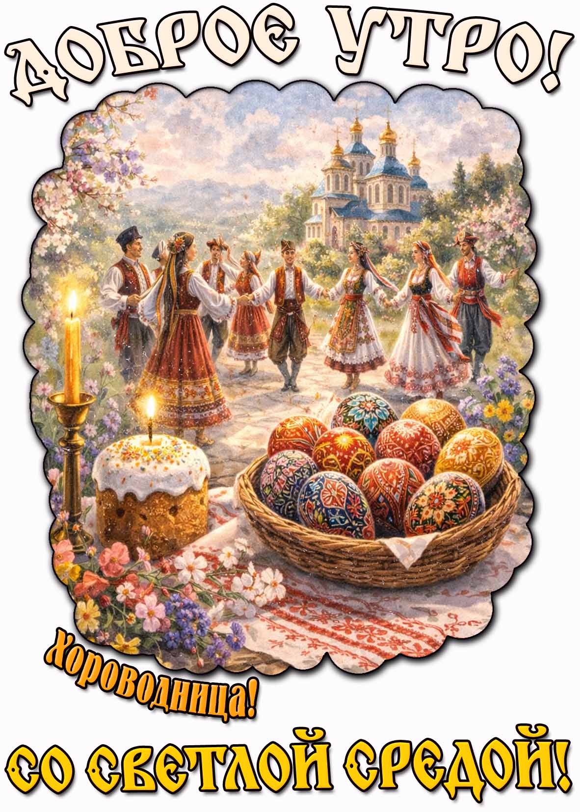 Открытка "Доброе утро! Хороводница! Со Светлой средой!"