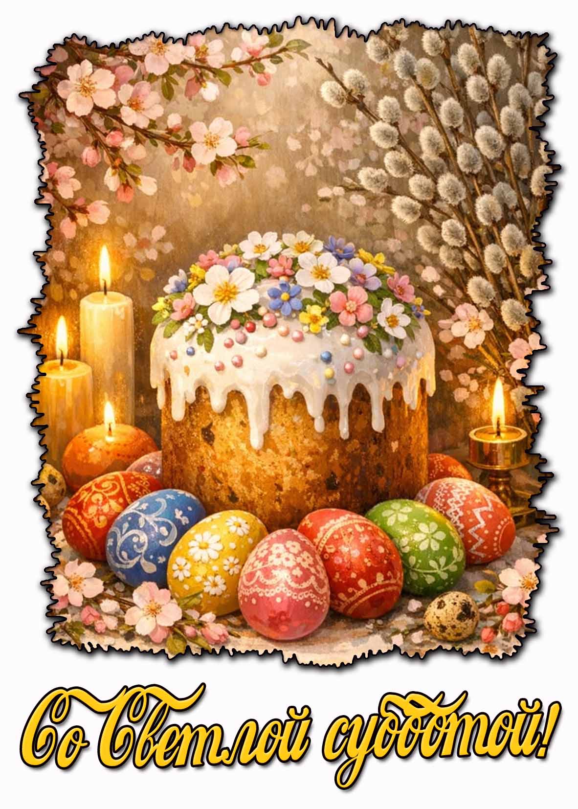 Со Светлой субботой! - красивая открытка
