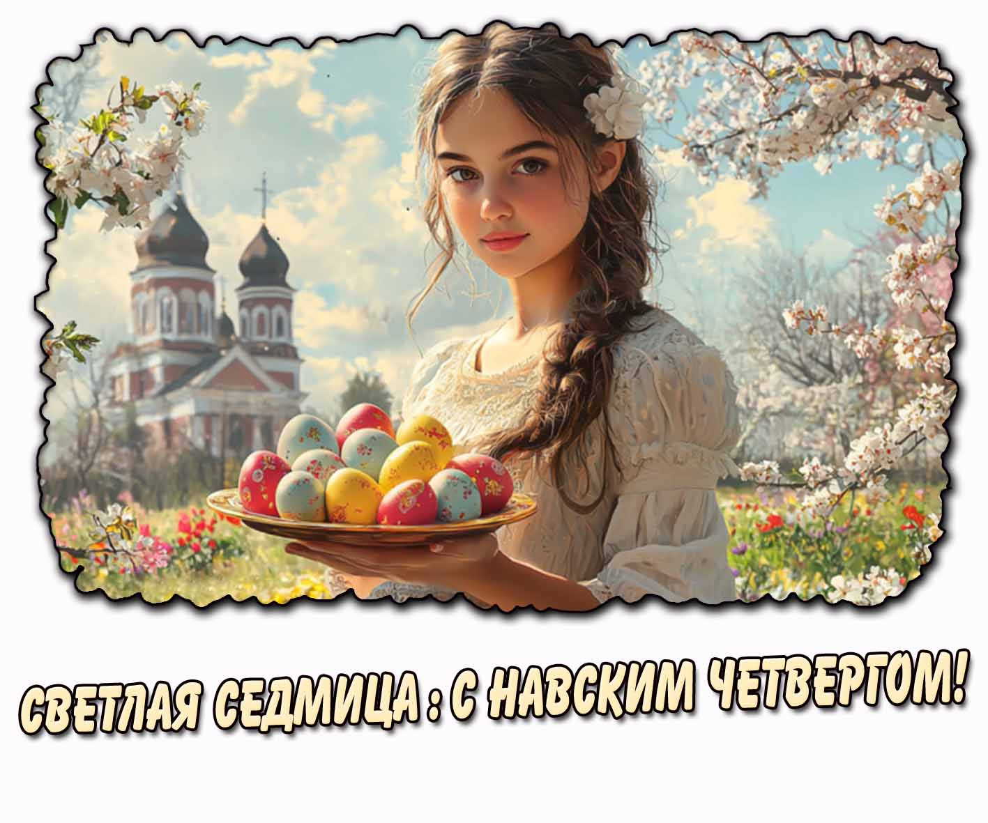 Открытка "Светлая седмица : С Навским четвергом!"