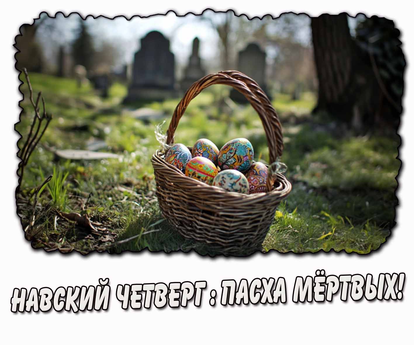 Открытка "Навский четверг : Пасха мёртвых!"