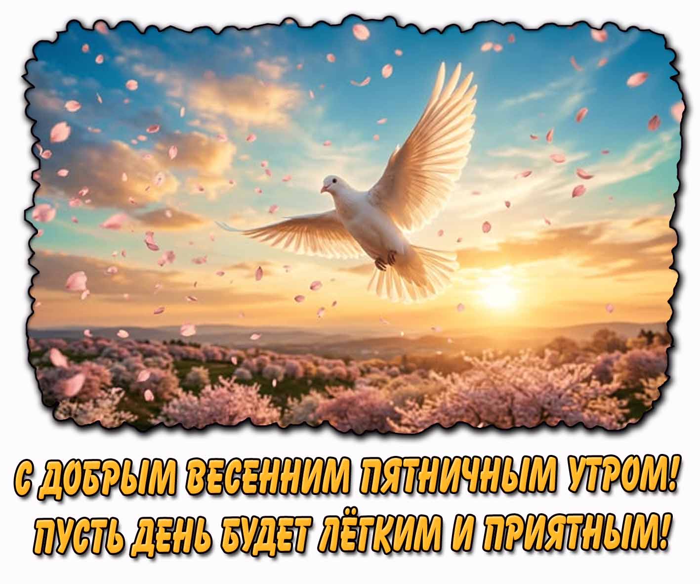 Картинка "С добрым весенним пятничным утром! Пусть день будет лёгким и приятным!"