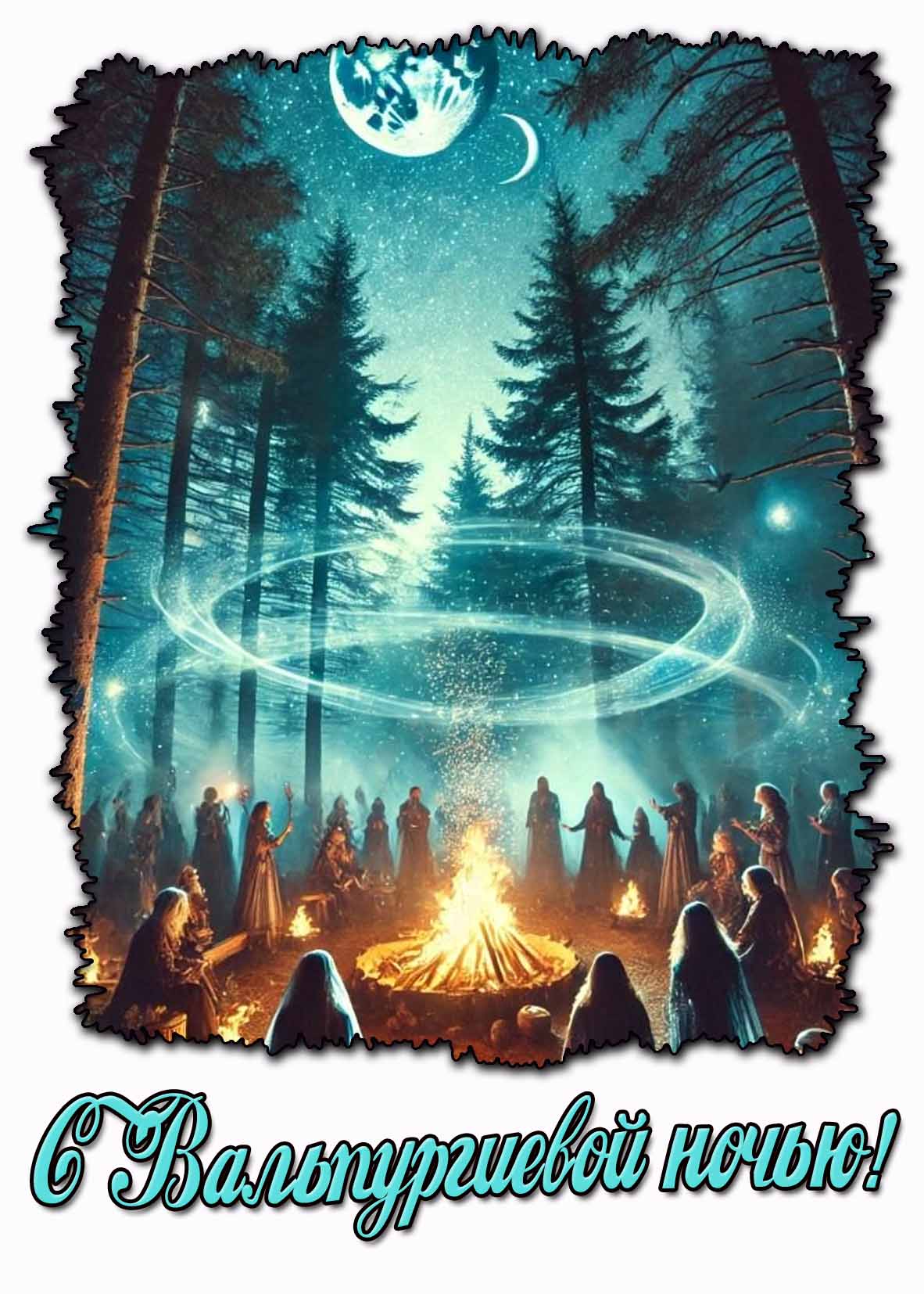 С Вальпургиевой ночью! - красивая открытка