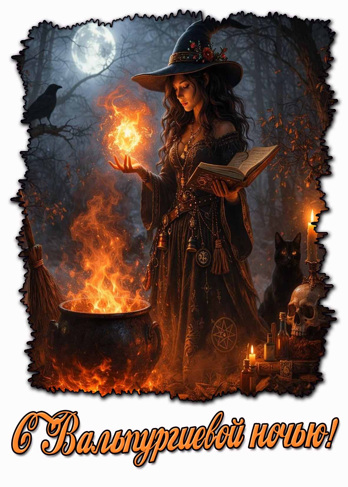 Открытка с Вальпургиевой ночью
